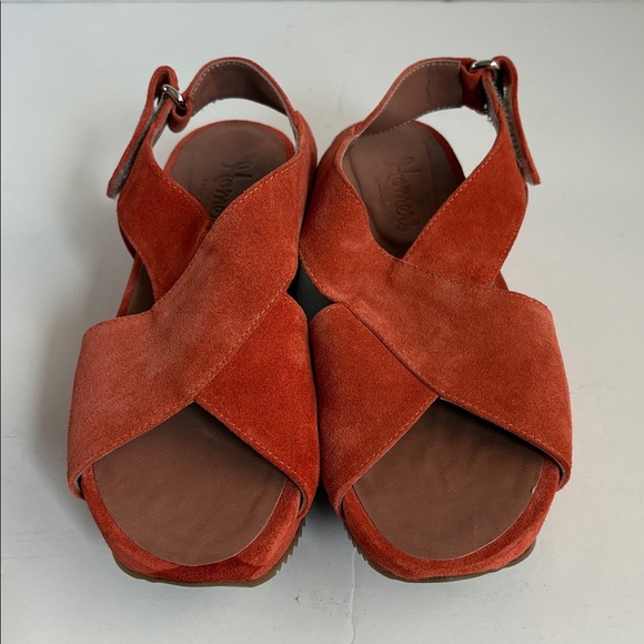 Homers Artisan orange suede platform slingback sandals - Picture 11 of 16